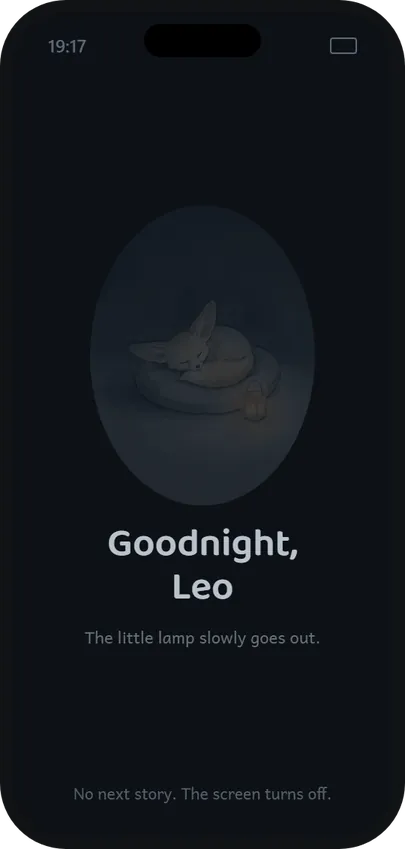 The dark goodnight screen